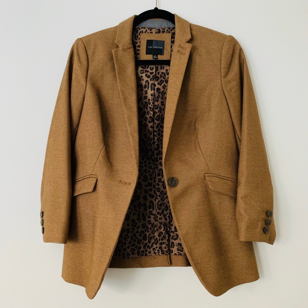 Camel One Button Blazer